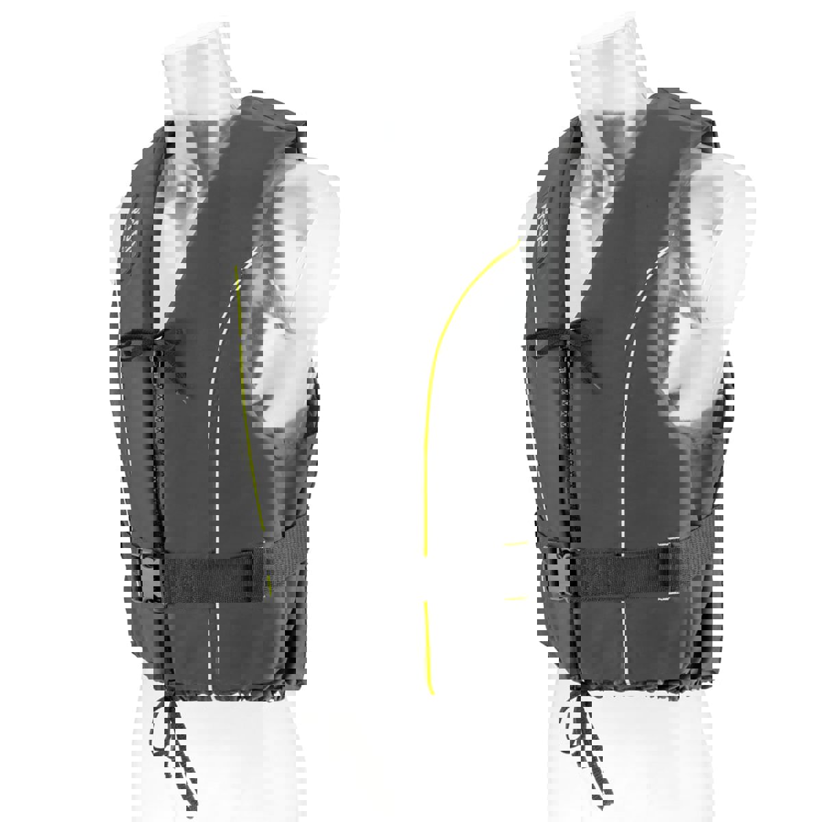 Besto Dinghy 50N gilet de sauvetage noir/jaune avec zipper 2