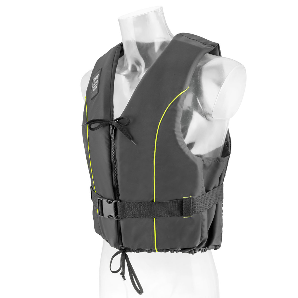 Besto Dinghy 50N gilet de sauvetage noir/jaune avec zipper 4
