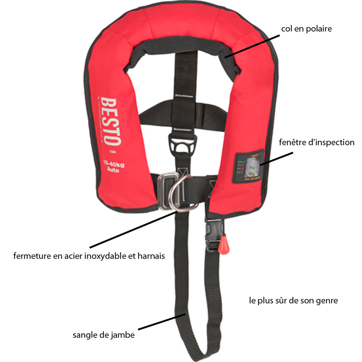 Besto Pro Junior 100N gilet de sauvetage enfant 15-40kg 2