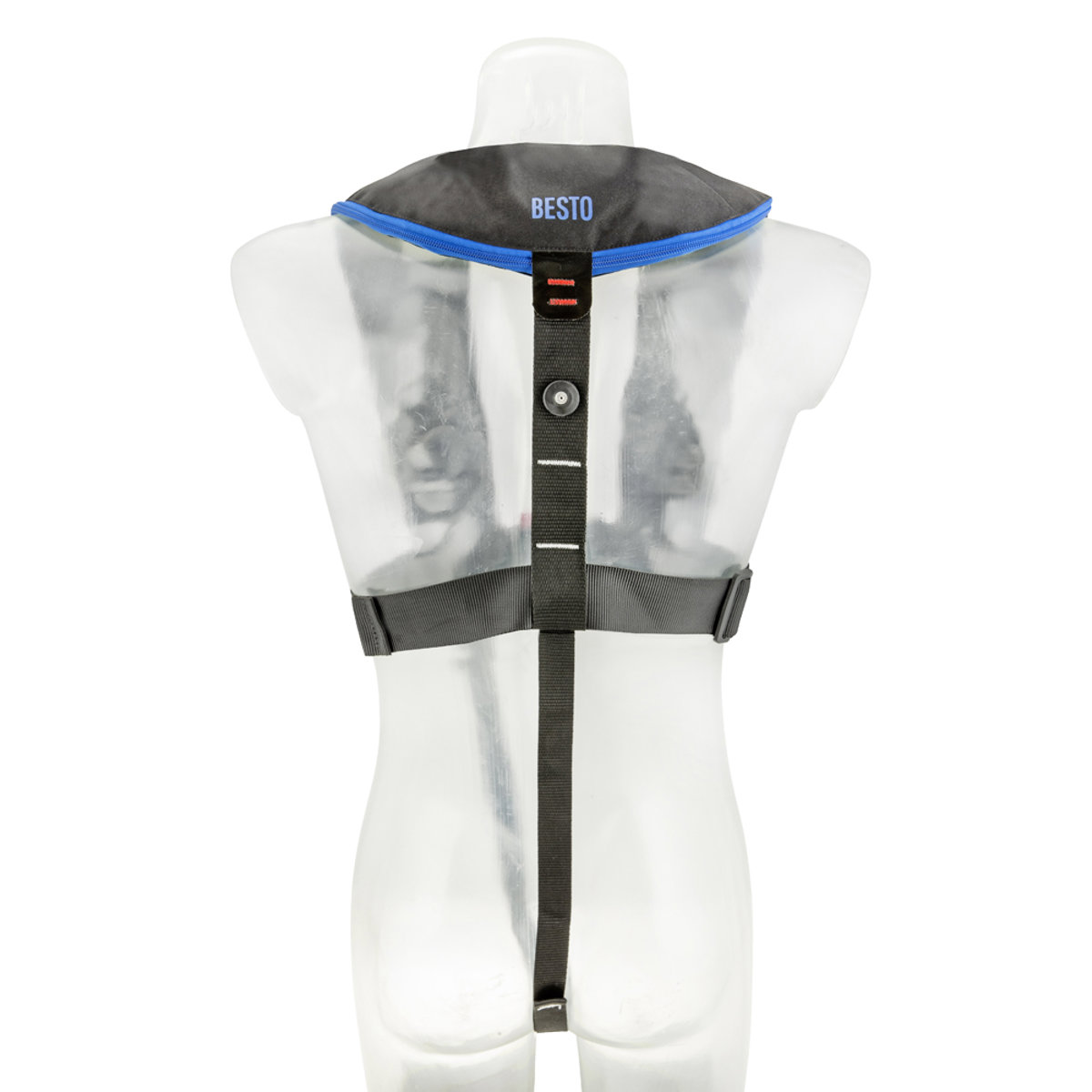 Besto Comfort Fit gilet de sauvetage automatique 180N noir/bleu avec harnais 3