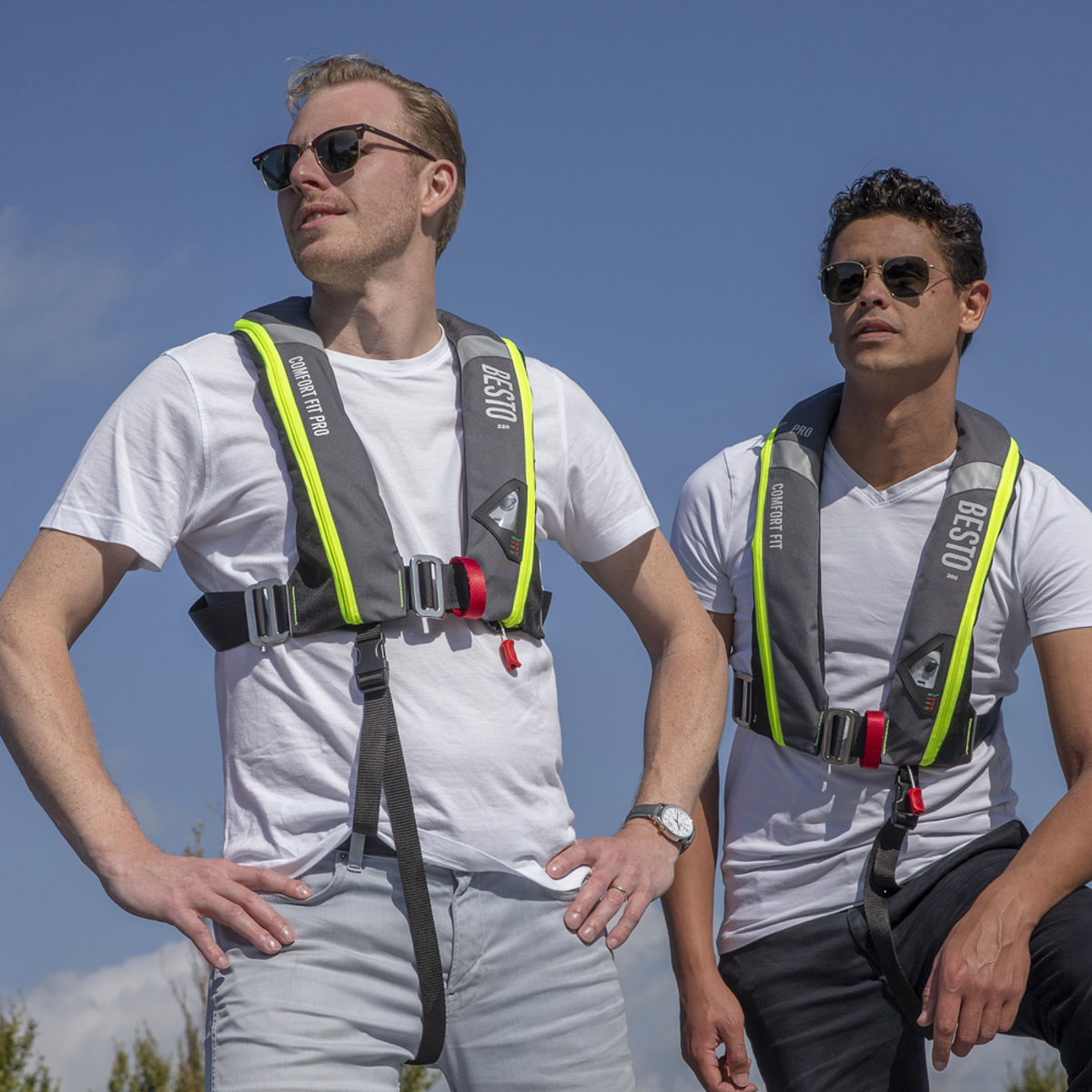 Besto Comfort Fit Pro gilet de sauvetage automatique 220N anthracite/jaune avec 4