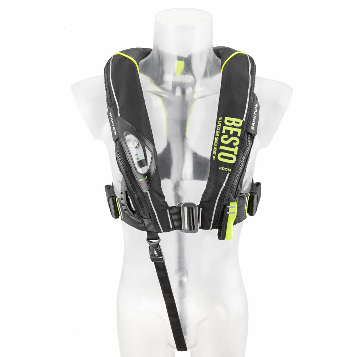Besto Ultimate gilet de sauvetage automatique 300N BackTow noir/jaune avec harna foto 1