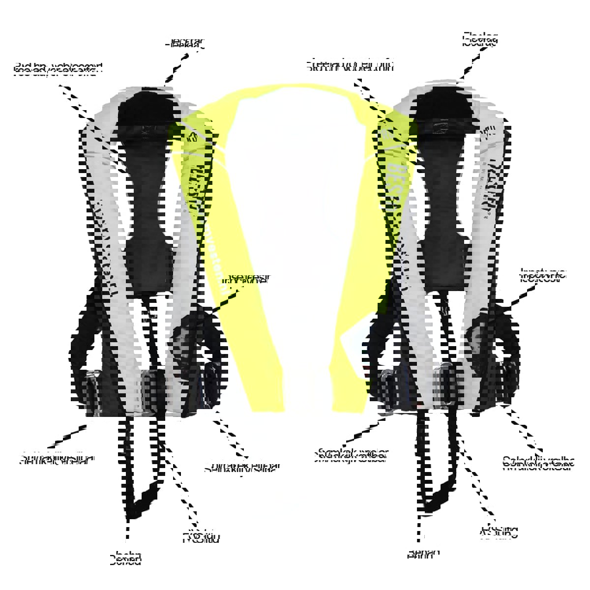Besto Gilet de sauvetage automatique Pro High Comfort 300N jaune haute visibilité 6