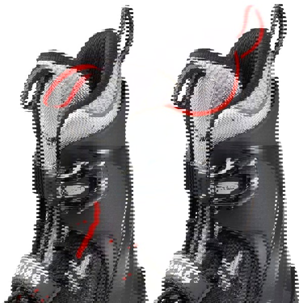 combi hockey schaatsen zwart-rood