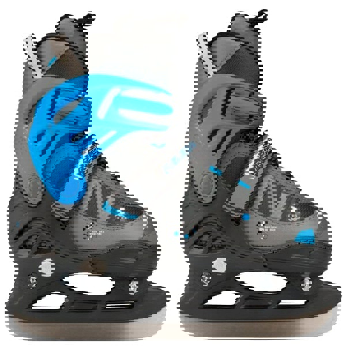 Nijdam junior ijshockeyschaats junior verstelbaar - semi-soft-boot - antraciet/grijs/bl foto 1