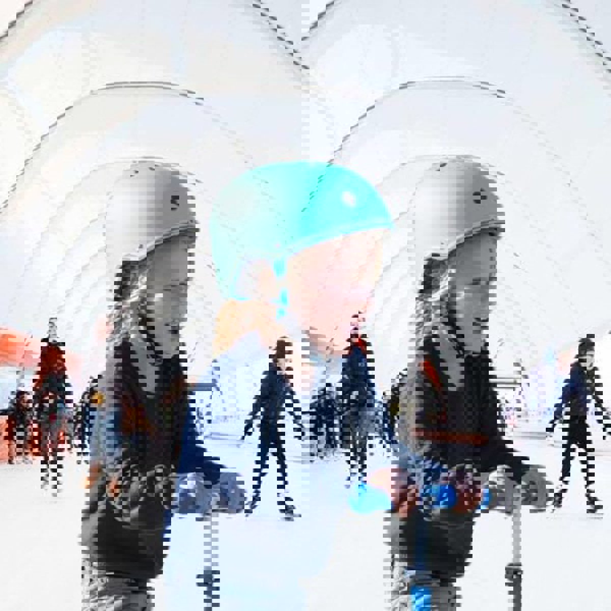 verstelbare schaatshelm kind groen