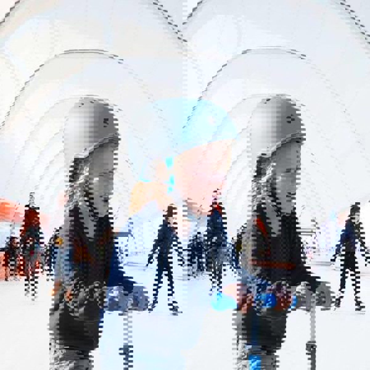 verstelbare schaatshelm kind mintgroen