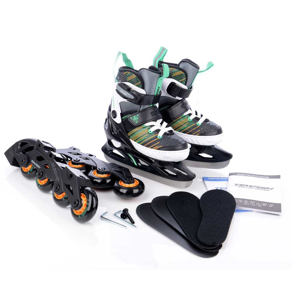 Tempish Systent Duo 2 in 1 Kinder Schlittschuhe Schwarz/Grün 2