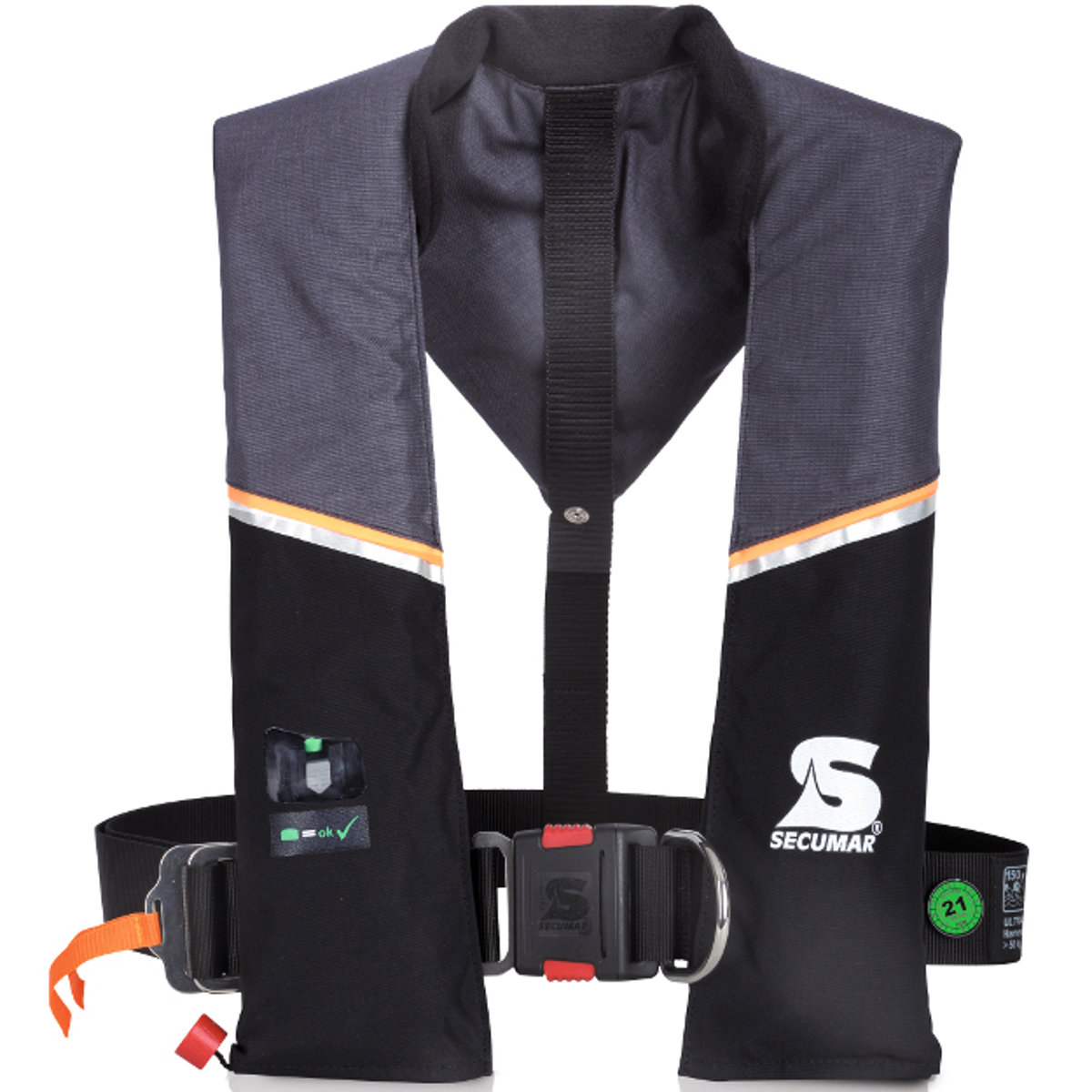 Secumar rettungsweste ultra 170N harness grijs / schwarz 3