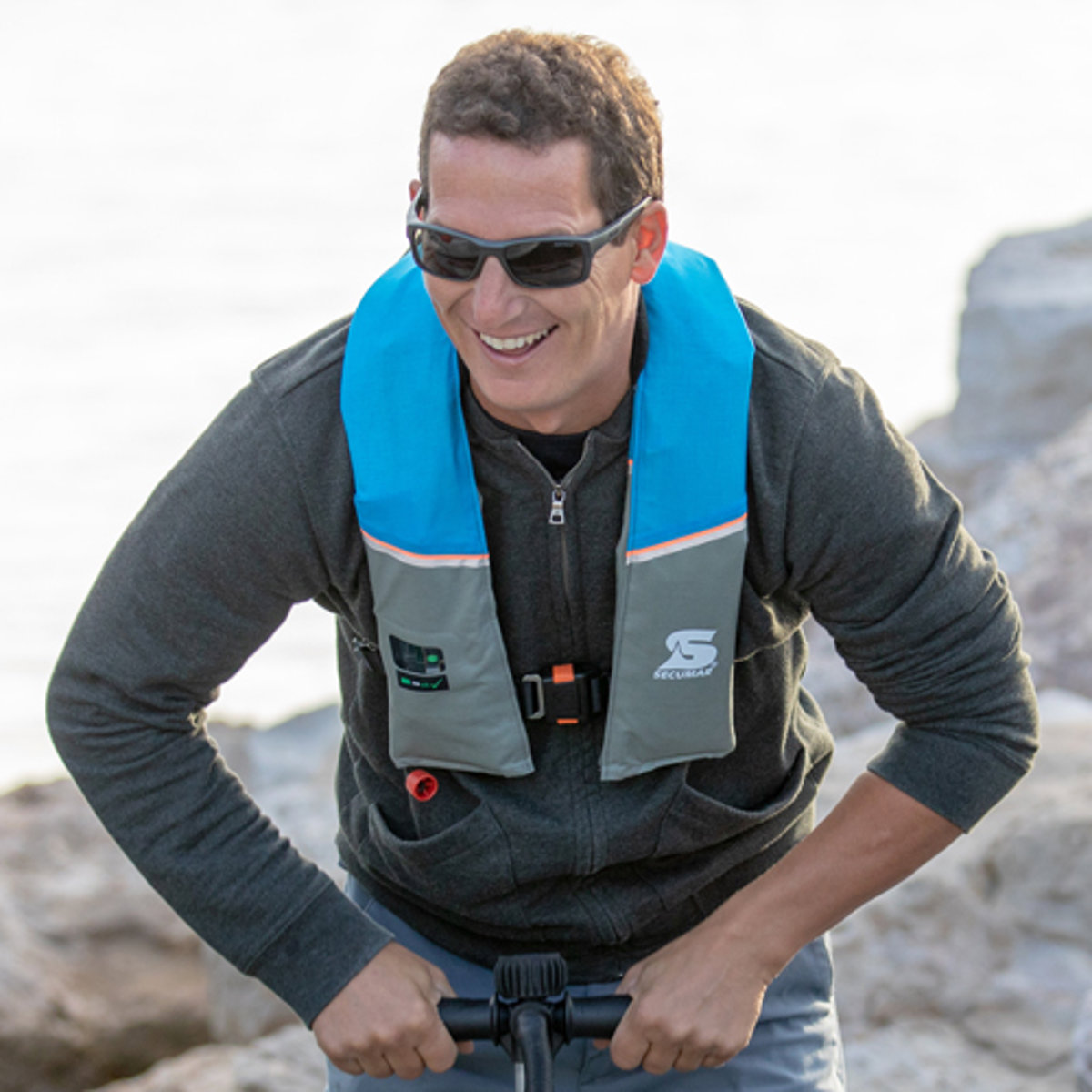 Secumar rettungsweste ultra 170N harness hawaiian ocean/orange 3