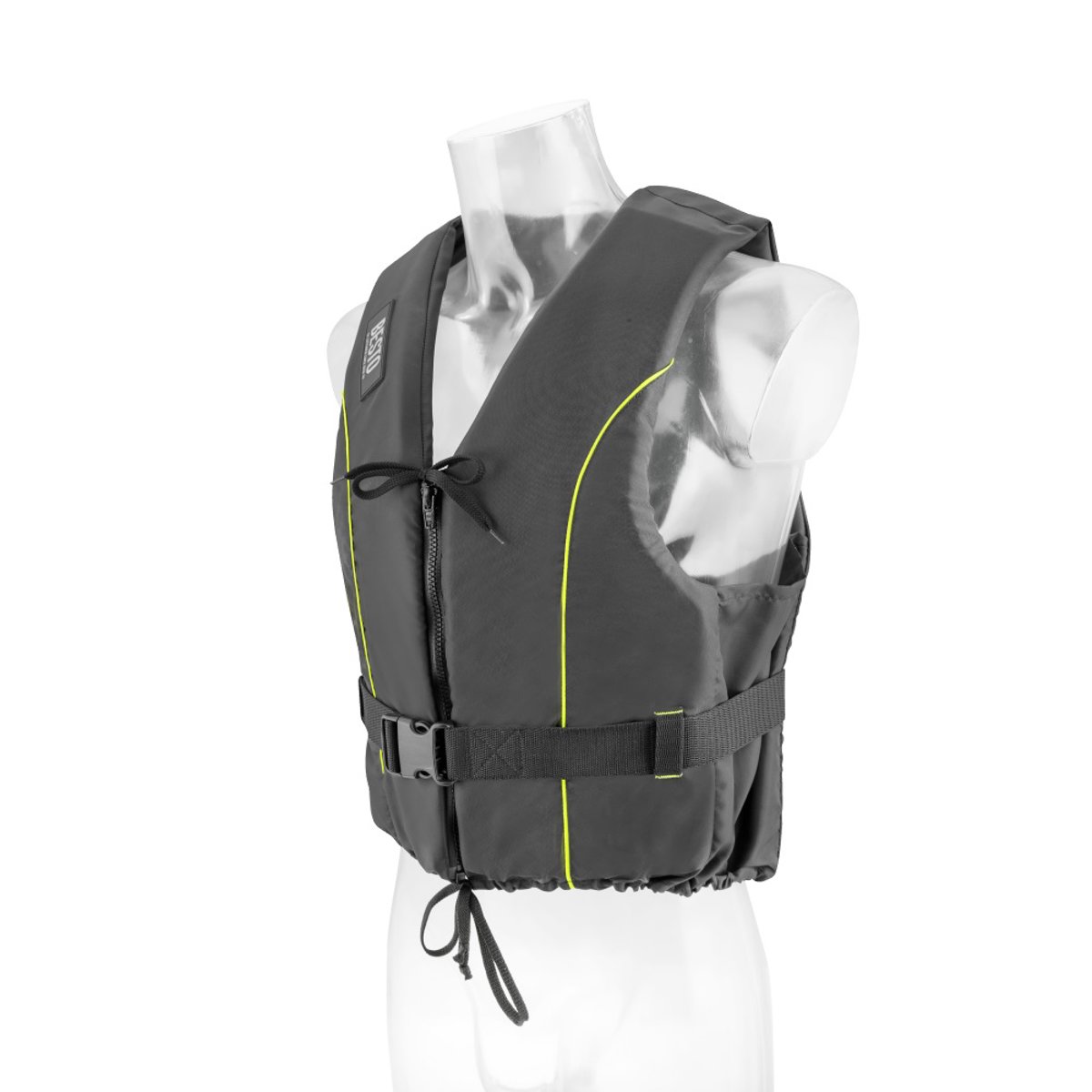 Besto dinghy mit zipper 50N schwimmweste schwarz/gelb 2