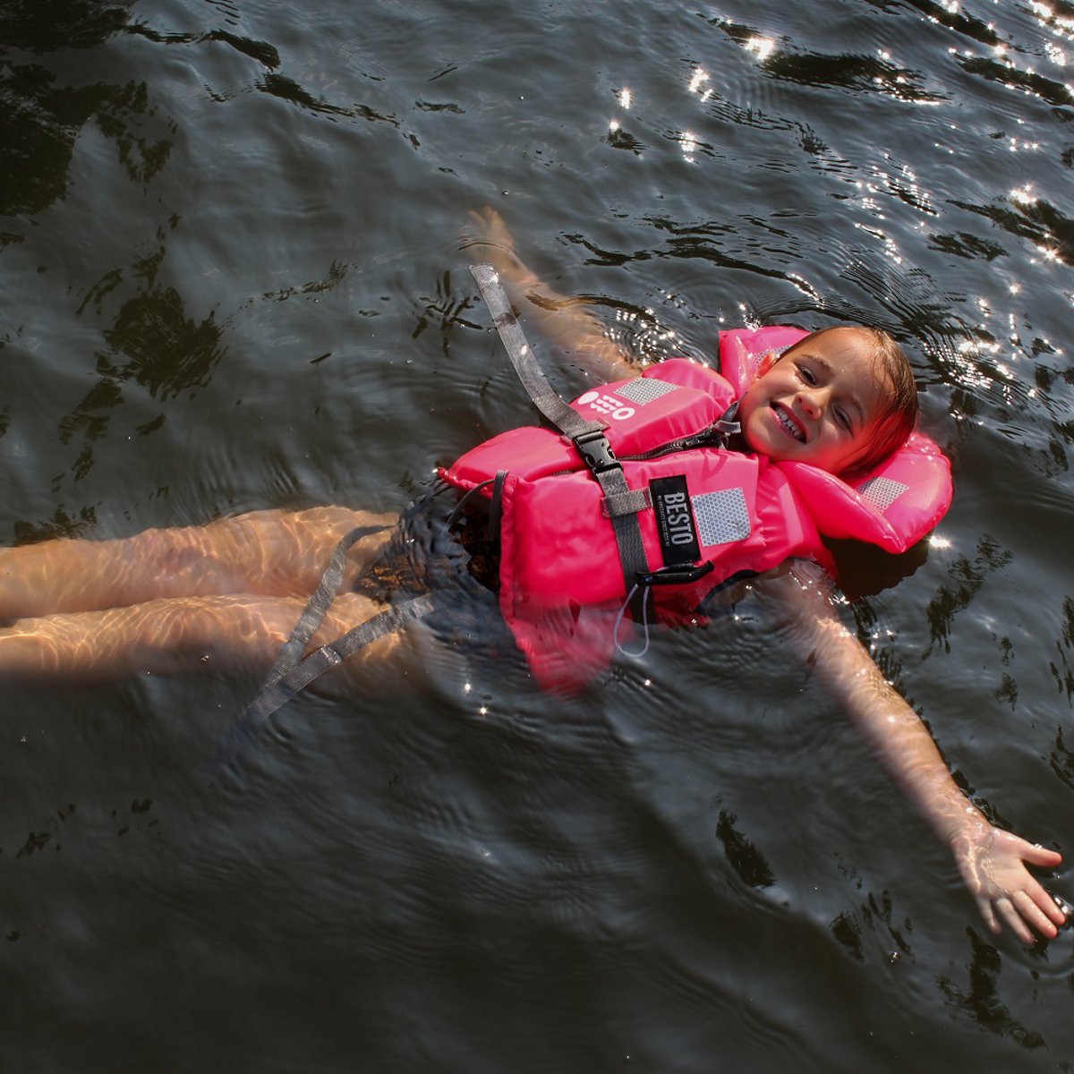 Besto deluxe kinderrettungsweste 100n 30-40kg rose 4