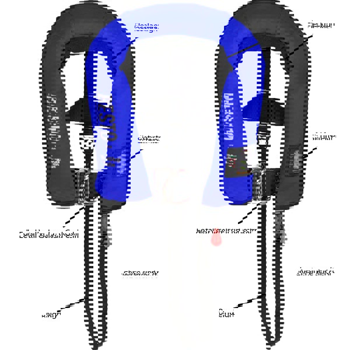 Besto aufblasbare rettungsweste pro junior 100n blau 15-40kg 4