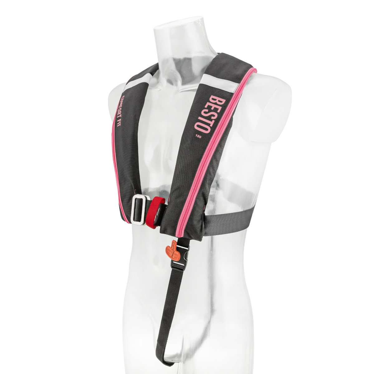 Besto Comfort fit aufblasbare rettungsweste 180N mh schwarz/rose 2