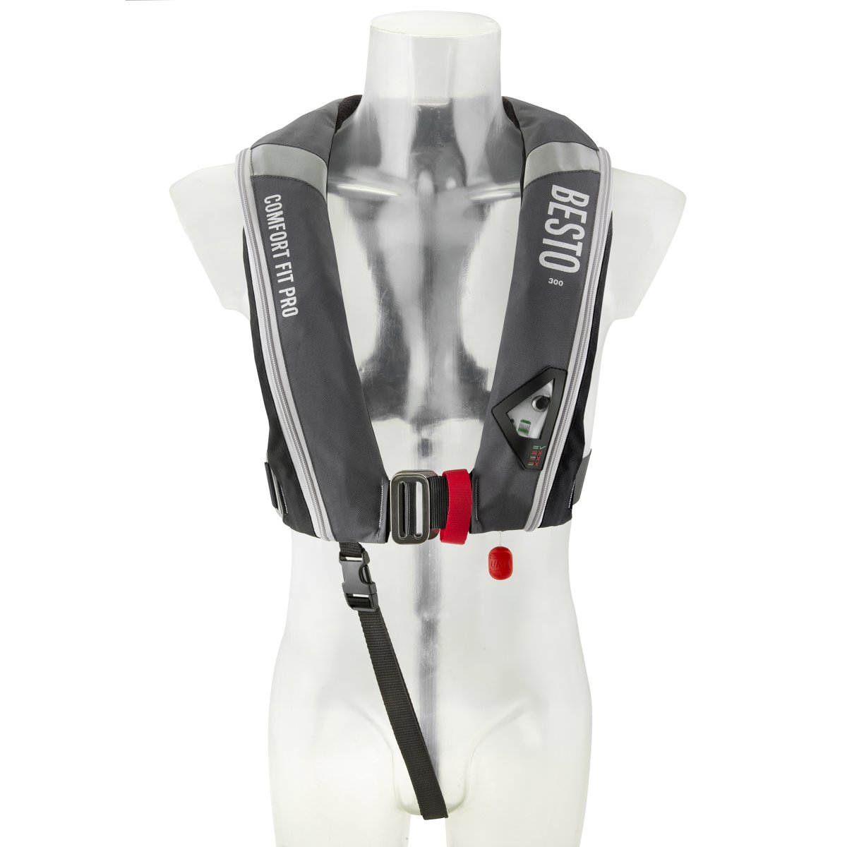 Comfort fit aufblasbare rettungsweste PRO 300N mh gris/schwarz
