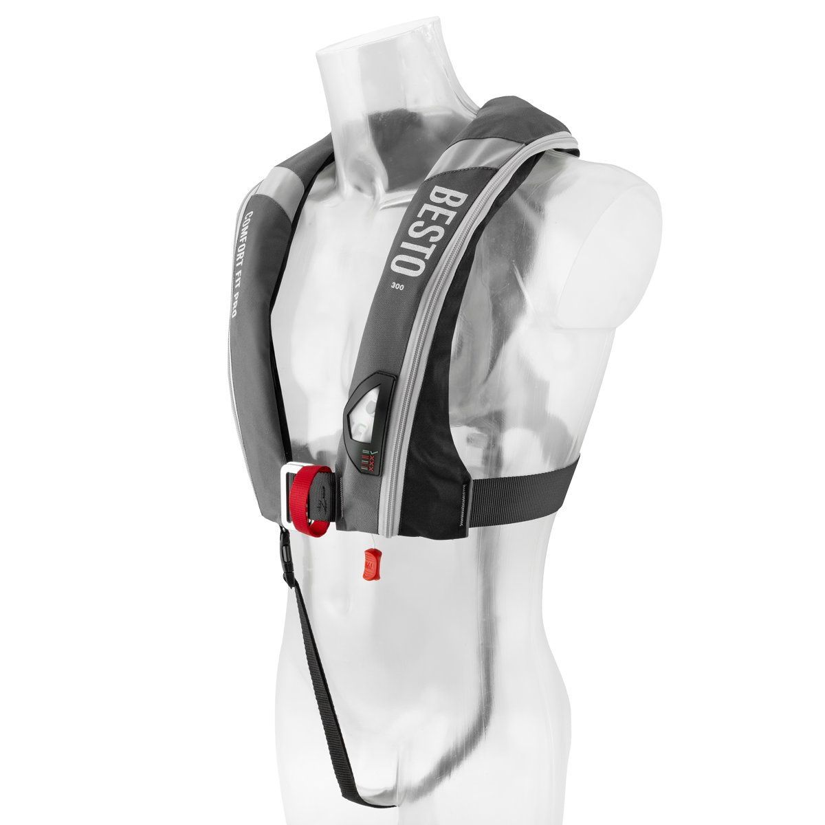 Besto Comfort fit aufblasbare rettungsweste PRO 300N mh gris/schwarz 2