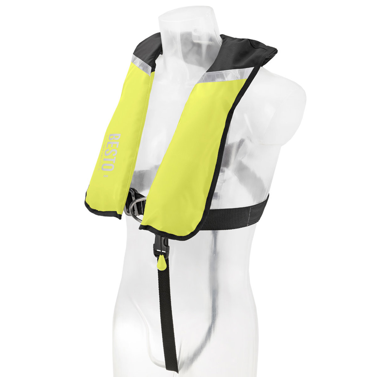 Besto professionell aufblasbare rettungsweste wipe clean 300N gelb 2