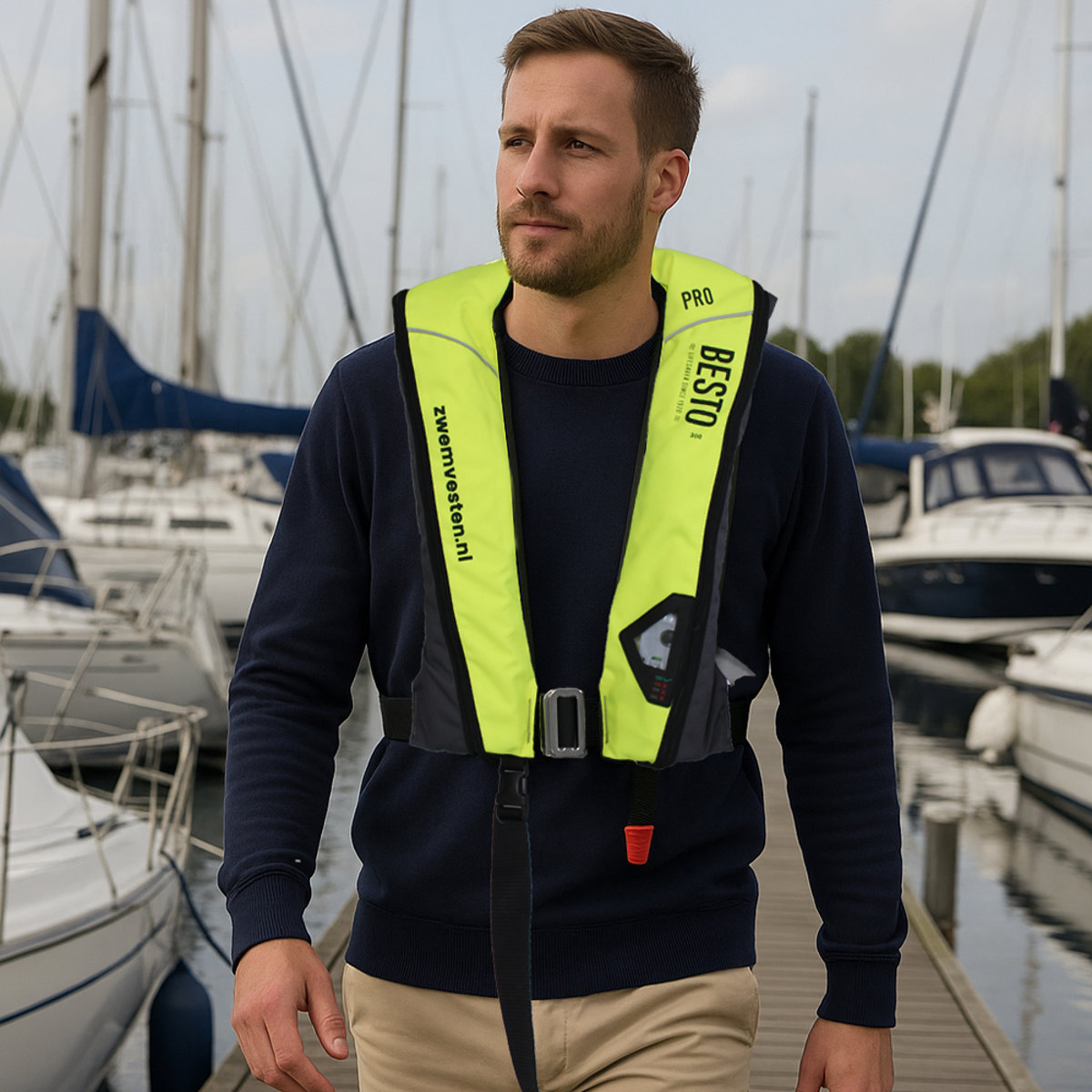 Besto Pro High Comfort Automatische Rettungsweste 300N High Viz Gelb 5