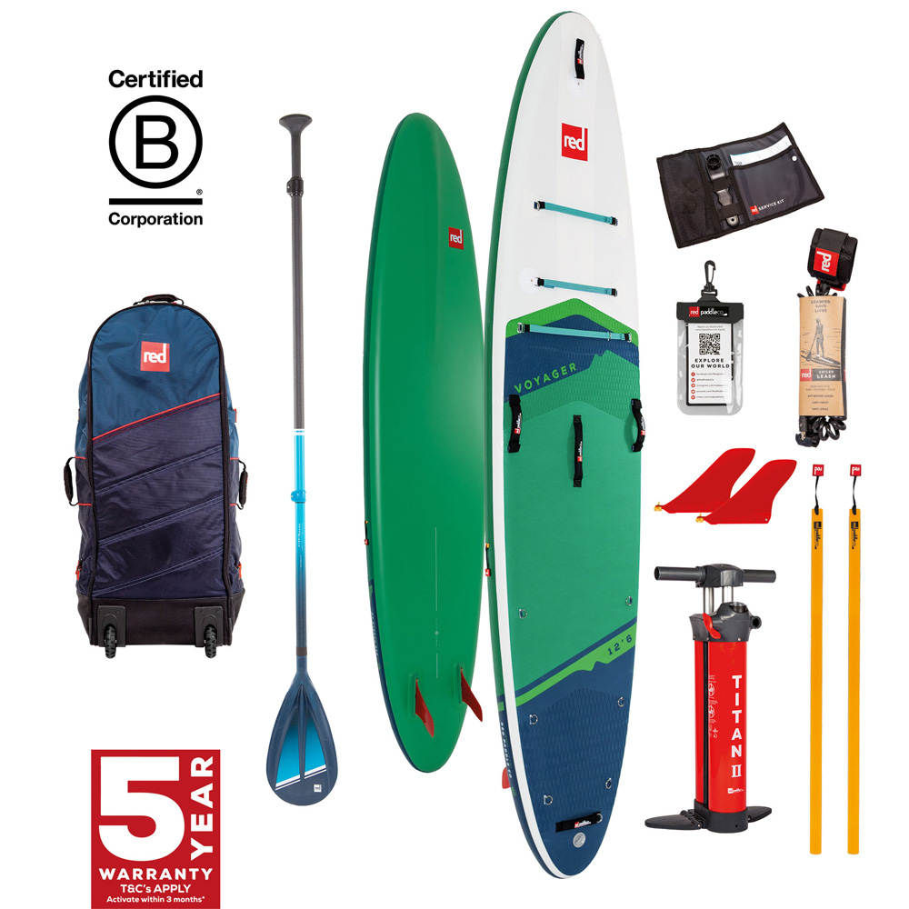 red paddle Voyager HT 12.6 opblaasbare sup groen voordeelpakket foto 1