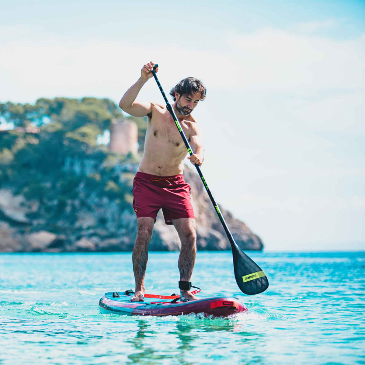 Jobe heren zwemshort Burgundy rood 4