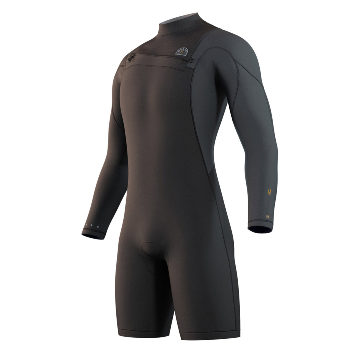 Mystic Marshall Longarm Shorty 3/2mm borstrits heren zwart/ grijs foto 1