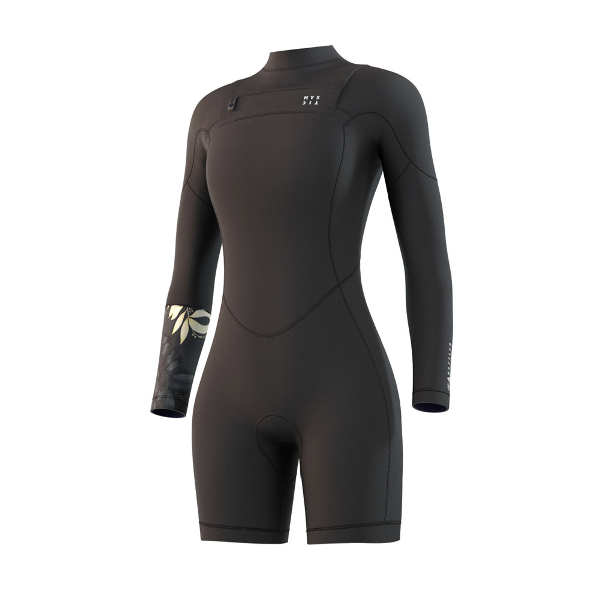 Mystic Dazzled Longarm Shorty 3/2mm dubbele borstrits dames zwart foto 1