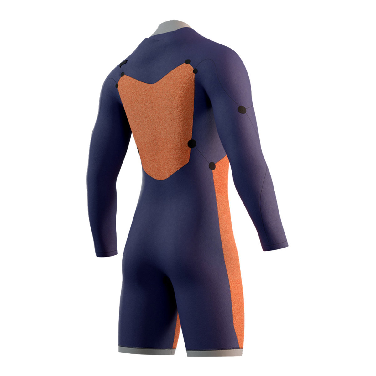 Mystic Star longarm shorty 3/2 mm borstrits heren donkerblauw 4