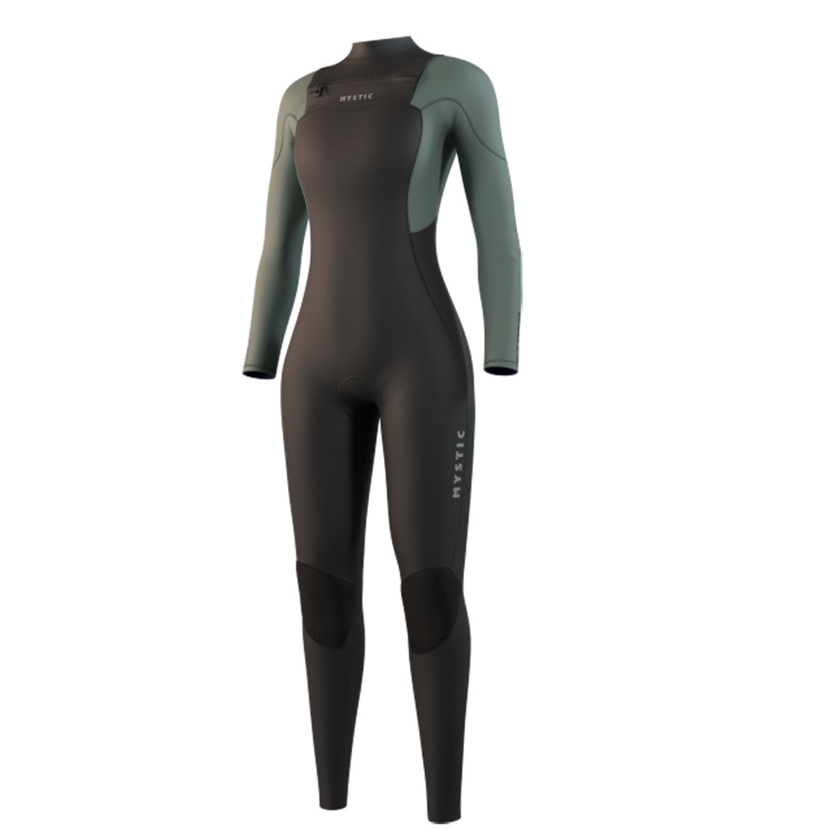 Mystic Star fullsuit wetsuit 3/2 mm borstrits dames groen foto 1