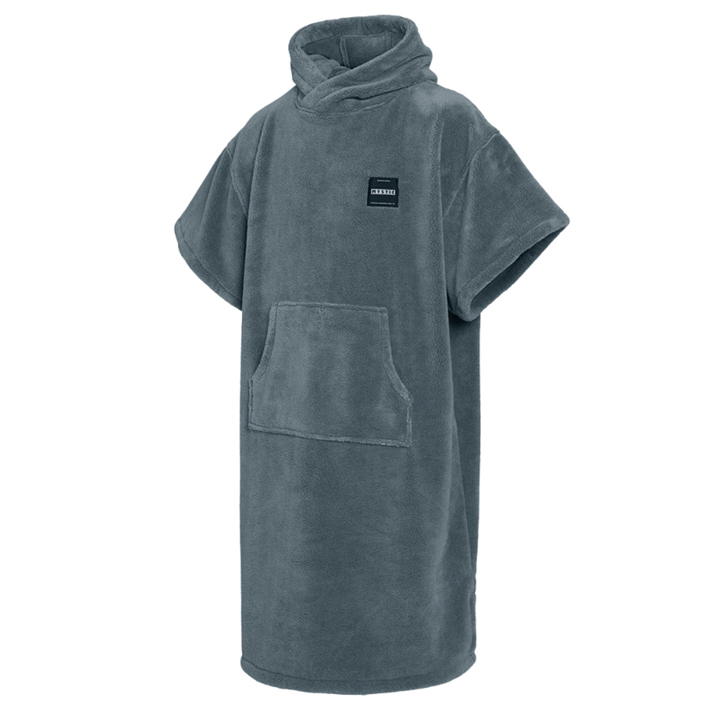 Teddy poncho grijs/blauw