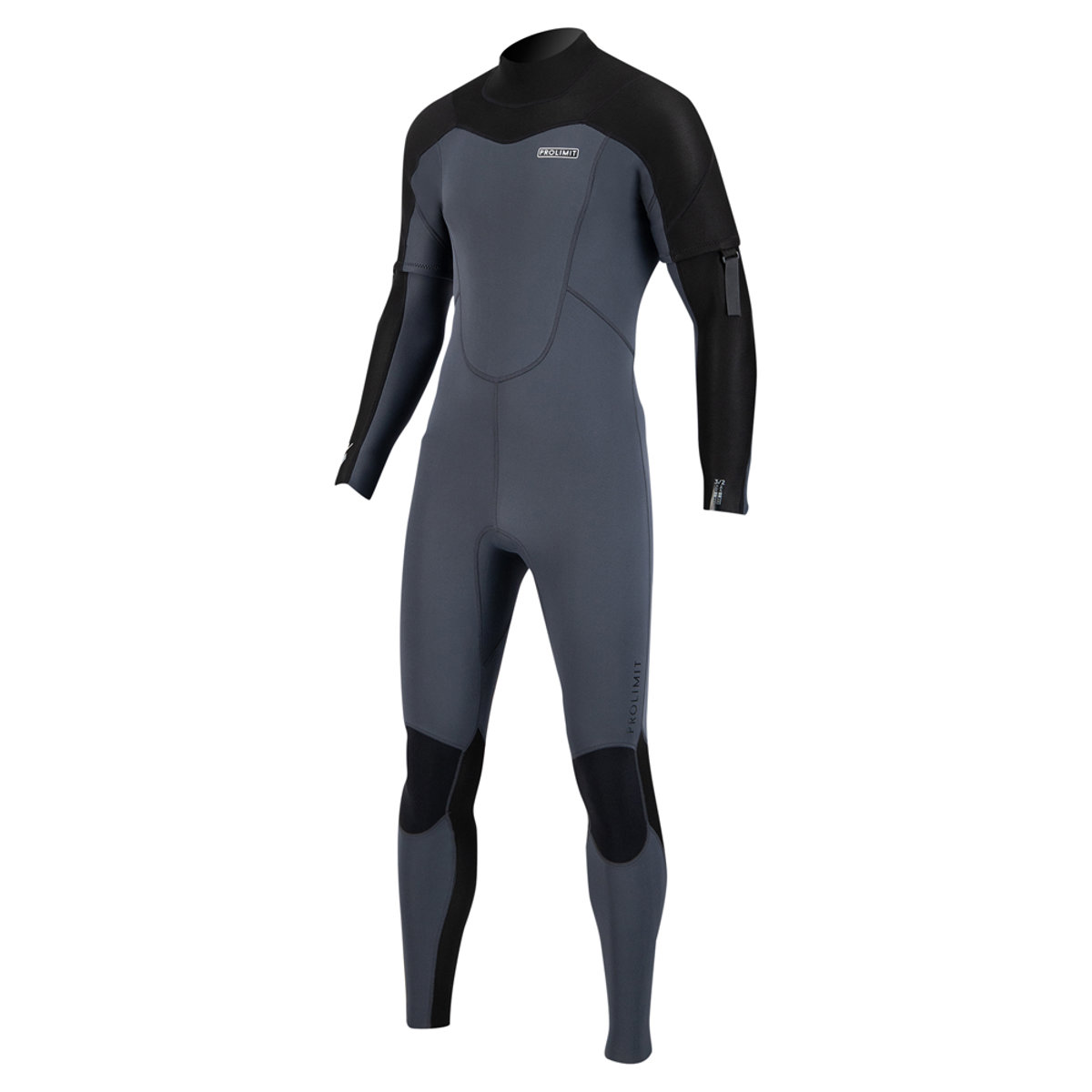 Prolimit Raider fullsuit verwijderbare mouwen 3/2 rugrits grijs/zwart wetsuit heren 2