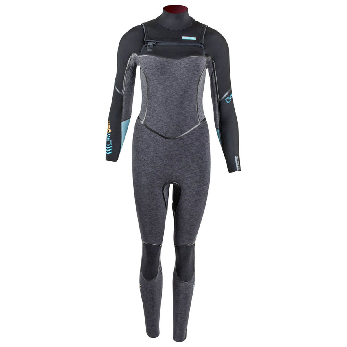 Prolimit Oxygen steamer Freezip 6/4 mm borstrits zwart/grijs/wine wetsuit dames foto 1