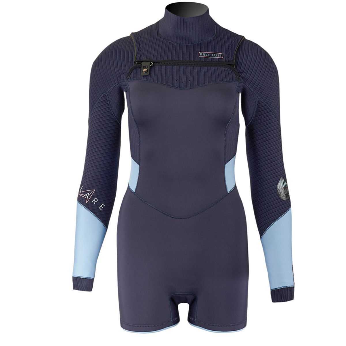 Prolimit Flare longarm shorty Freezip 3/2 mm borstrits zwart wetsuit dames foto 1
