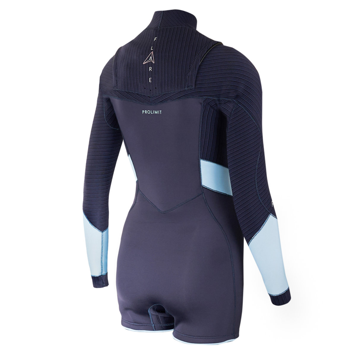 Prolimit Flare longarm shorty Freezip 3/2 mm borstrits zwart wetsuit dames 3