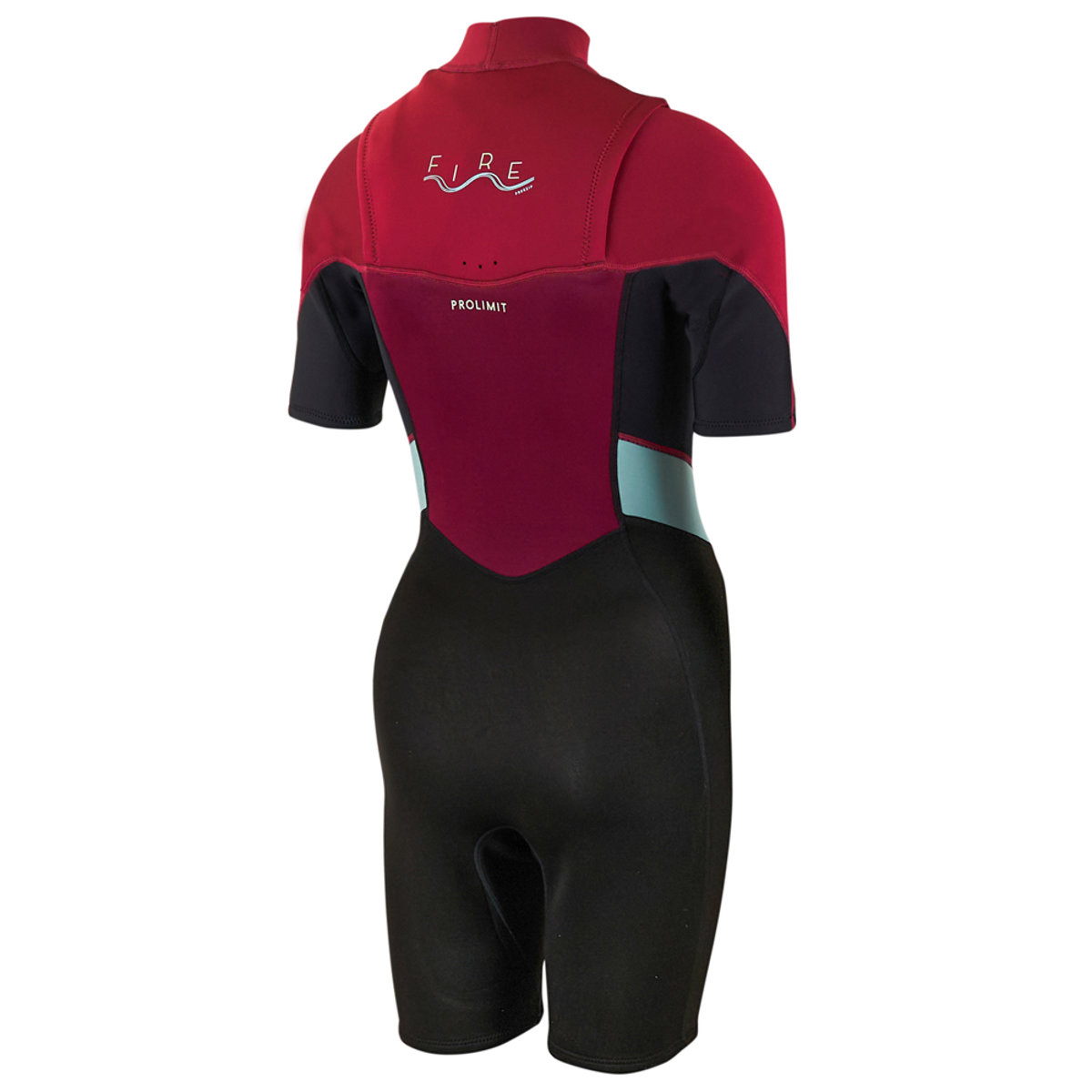 Prolimit Fire shorty Freezip 2/2 mm borstrits zwart/wine wetsuit dames 2