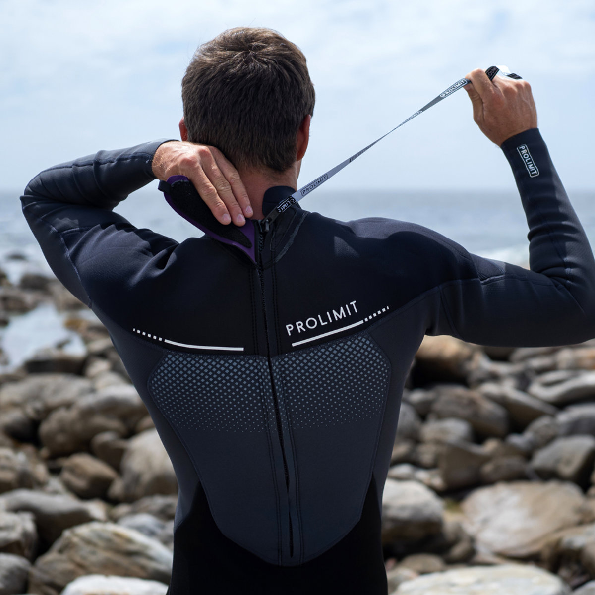 Prolimit Fusion steamer 3/2 mm rugrits zwart wetsuit heren 4