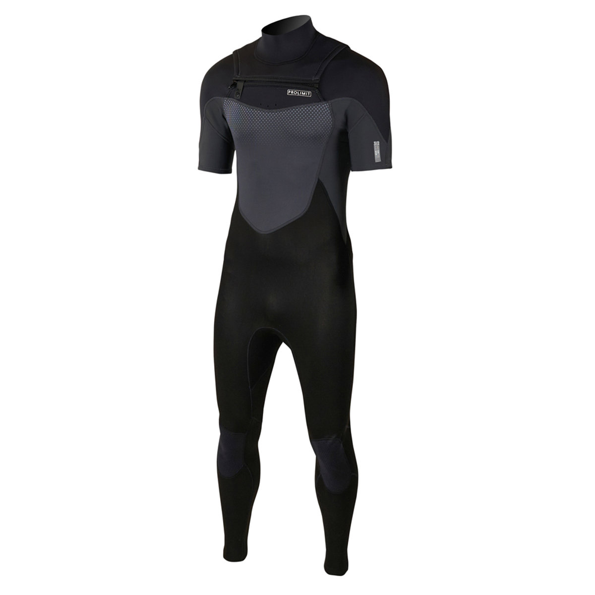 Prolimit Fusion steamer shortarm Freezip 3/2 mm borstrits zwart wetsuit heren 2