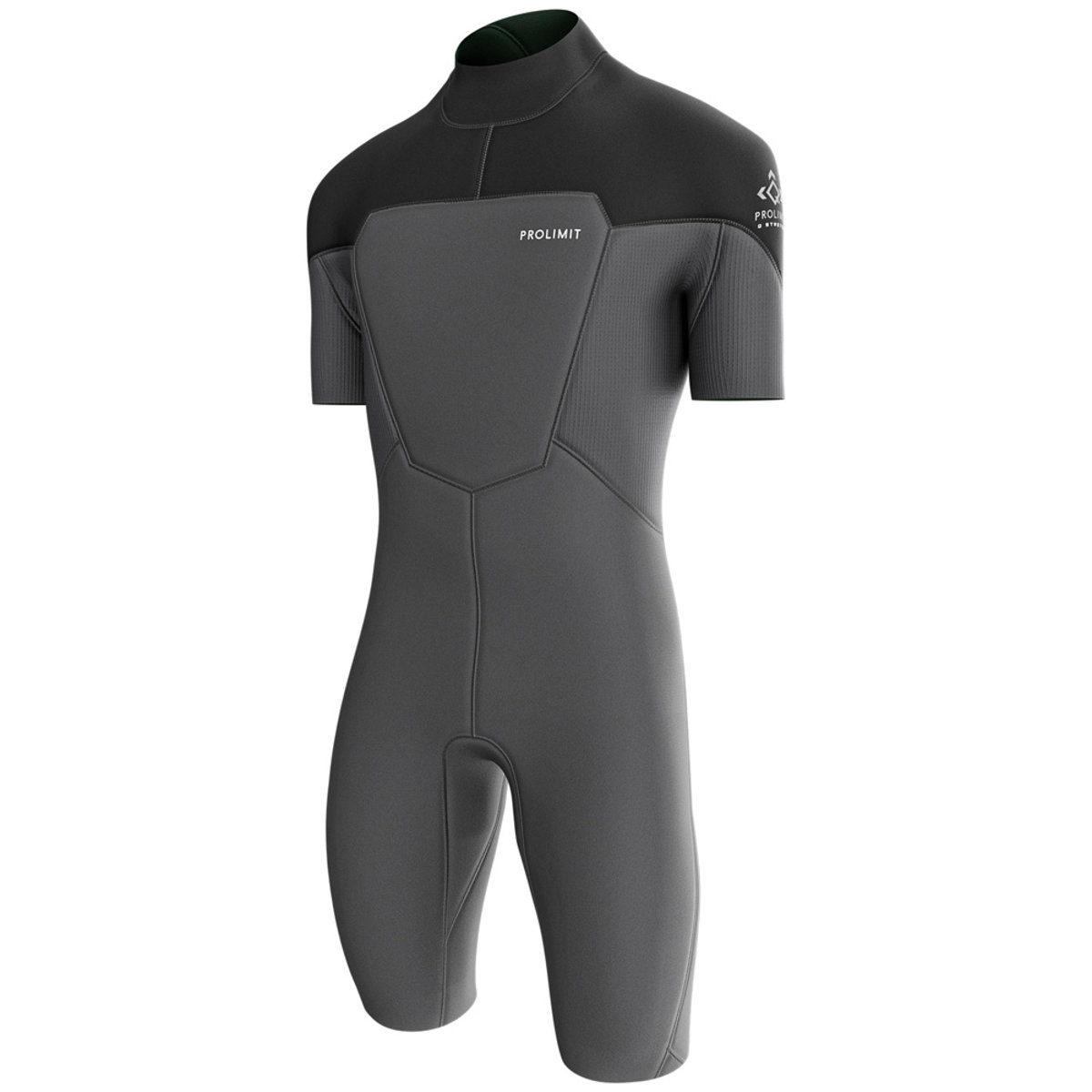 Prolimit Fusion shorty wetsuit 2/2 mm rugrits heren zwart 2