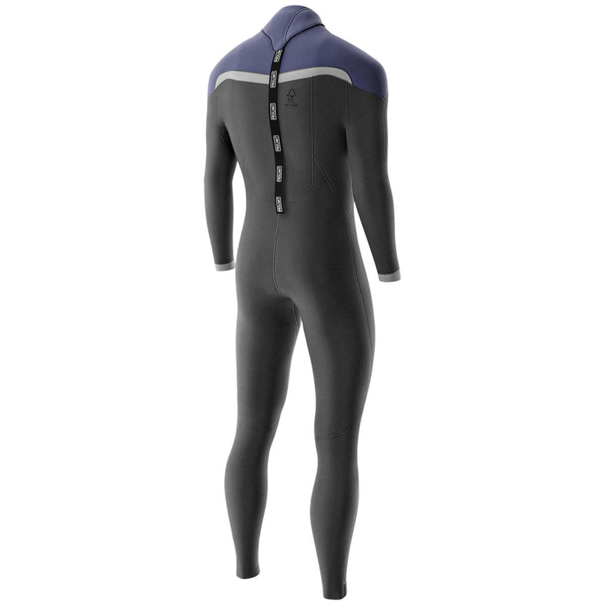 Prolimit ACE fullsuit wetsuit 3/2 mm rugrits heren grijs 3