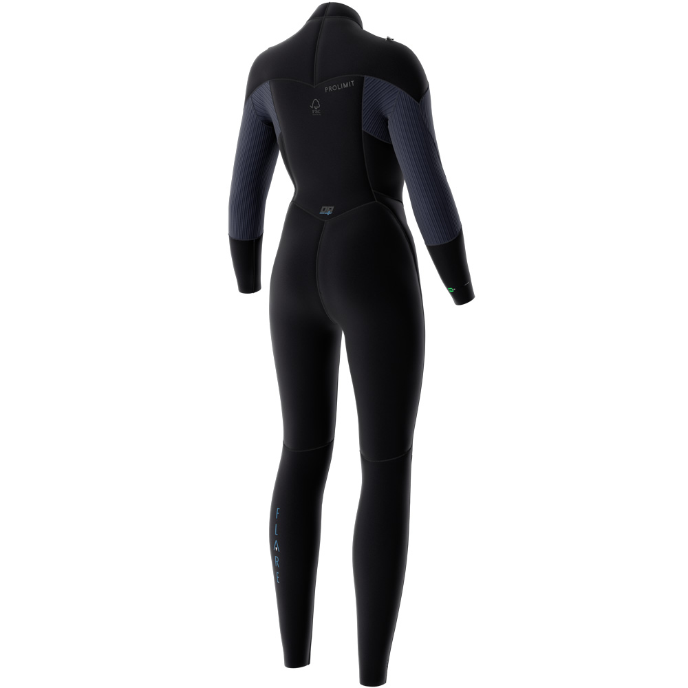Prolimit Flare steamer c-zip 5/4 mm dames zwart/navy 3