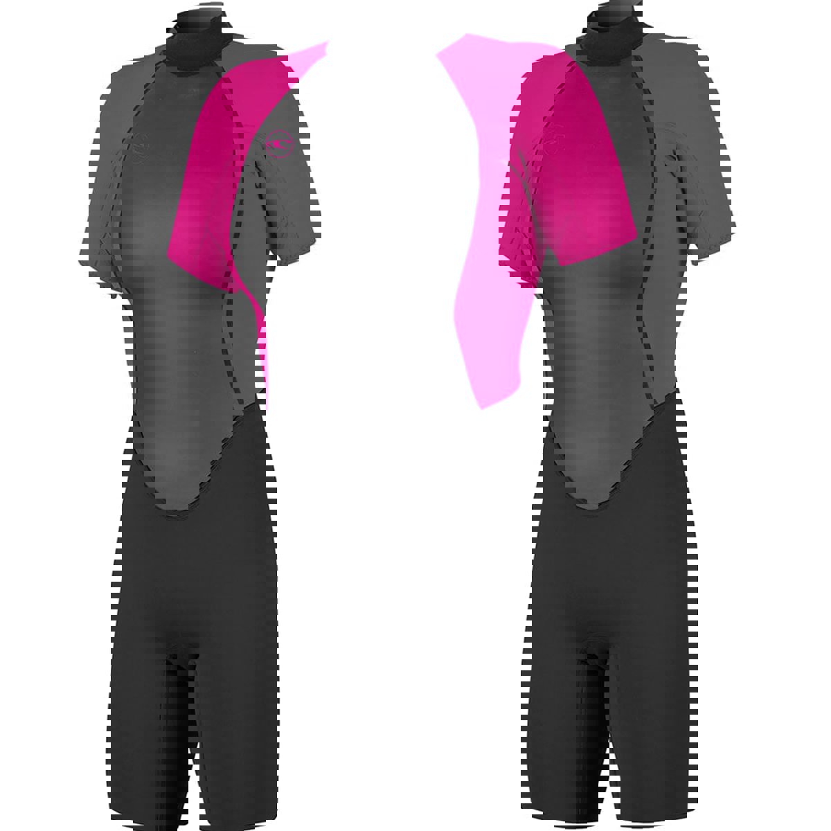 Oneill Reactor-2 2mm rug rits shorty dames zwart/roze 3