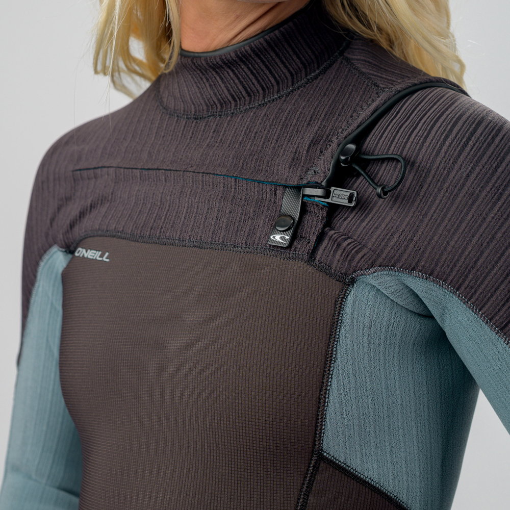 Oneill Hyperfreak fullsuit 4/3+ mm borstrits dames lichtblauw 5