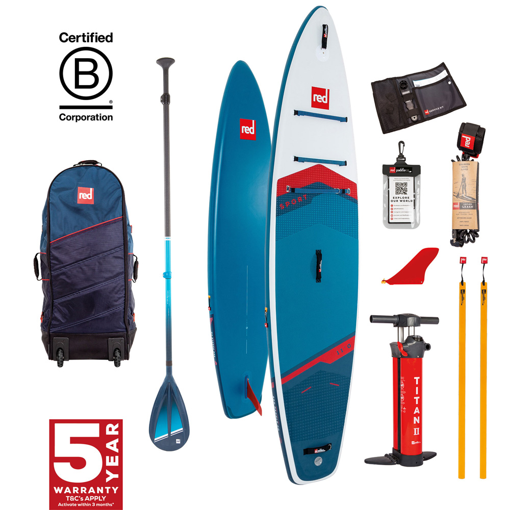 red paddle Sport HT 11.0 aufblasbares SUP blau Vorteilspaket foto 1