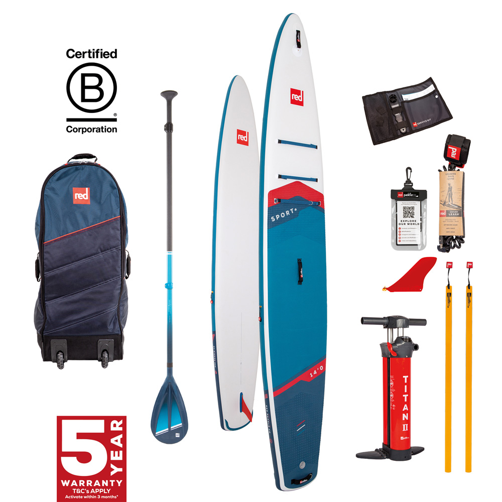 Sport+ HT 14 aufblasbares SUP blau Vorteilspaket