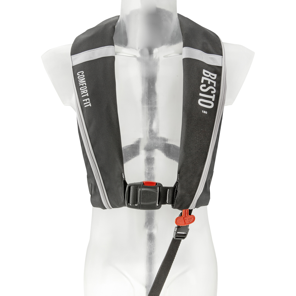 Besto Comfort Fit automatische Rettungsweste 180N schwarz/grau foto 1