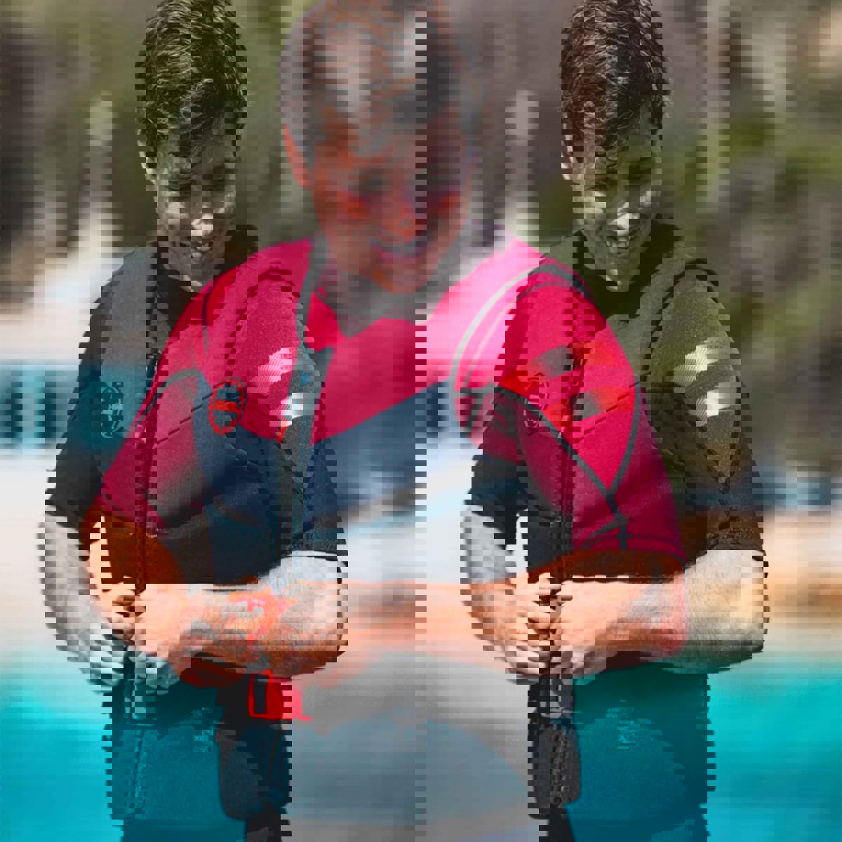 Jobe Herren Neopren-Schwimmweste Burgund Rot 7