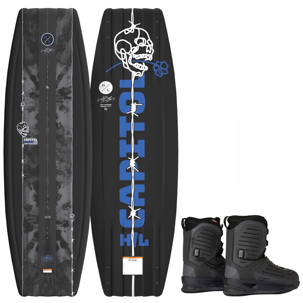Hyperlite Capitol Loaded Wakeboard-Set 143 cm mit ARC Bindungen foto 1