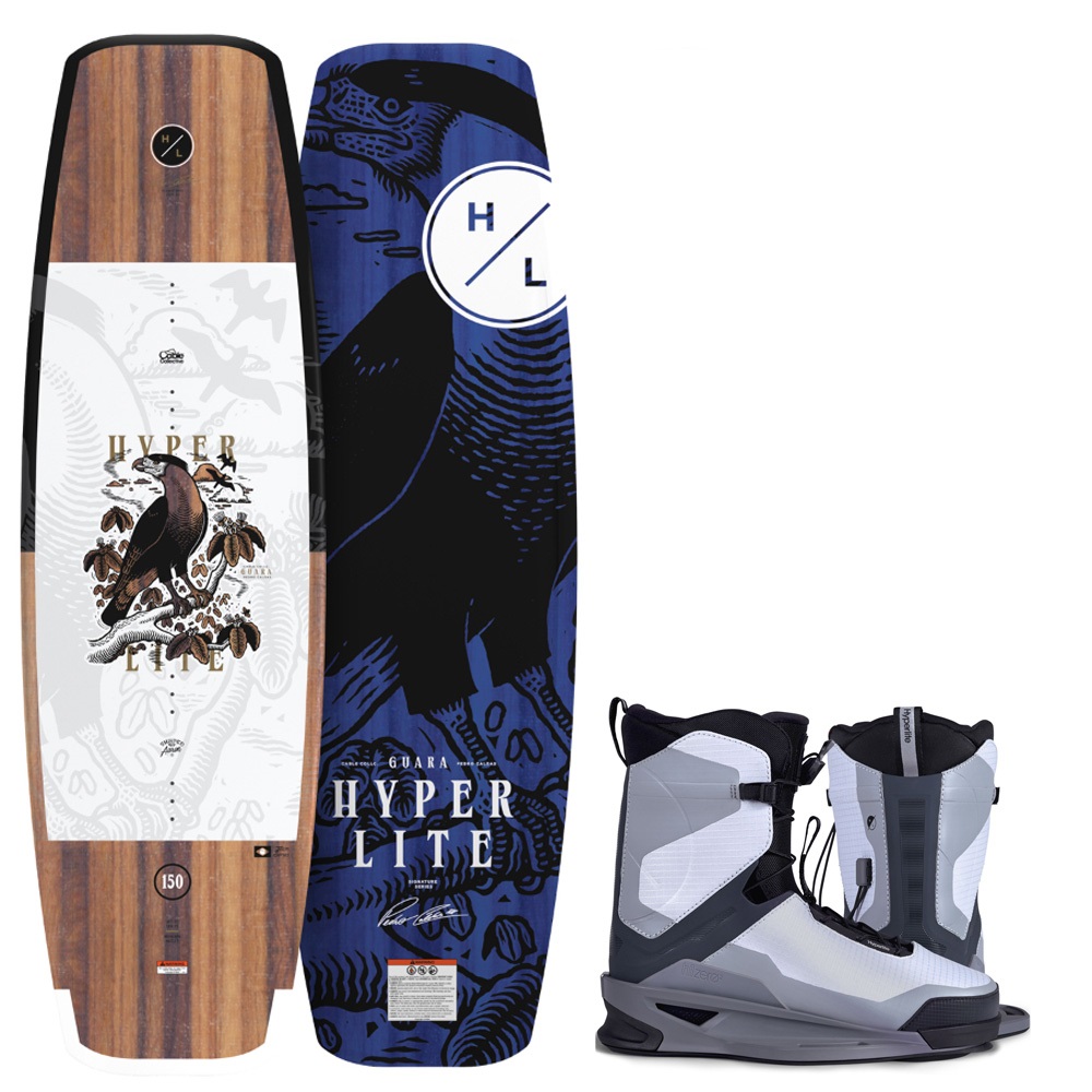 Hyperlite Guara Wakeboard-Set 153 cm mit Zero2 Bindungen foto 1