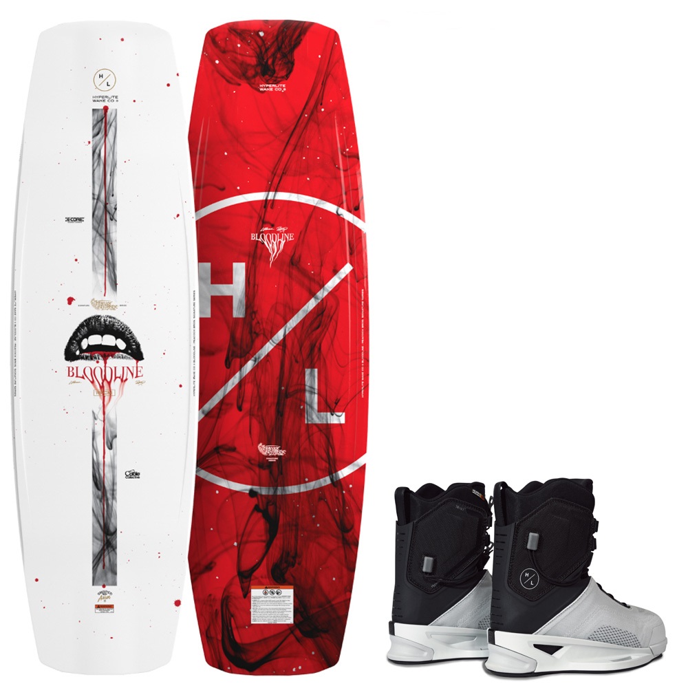 Hyperlite Bloodline Wakeboard-Set 151 cm mit Mid Bindungen foto 1