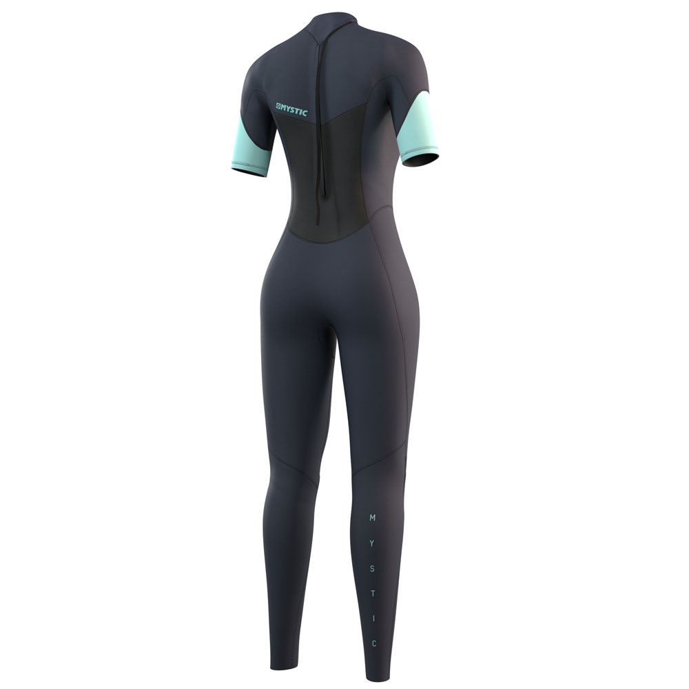 Brand Kurzarm 3/2mm Rückenreißverschluss Flatlock Damen Nachtblau