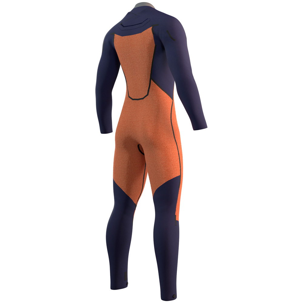 Mystic Marshall Fullsuit 3/2mm Brustreißverschluss Herren Blau / Gelb 4